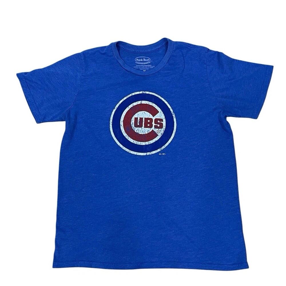 Majestic Threads Chicago Cubs Short Sleeve Tee Shirt Men’s XL Blue Made in USA